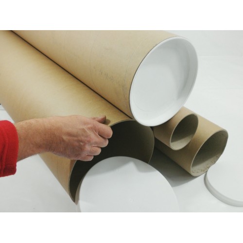 STRONG CARDBOARD POSTAL TUBES A0 A1 A2 A3 A4 IN 50mm & 44.5mm WITH END CAPS 