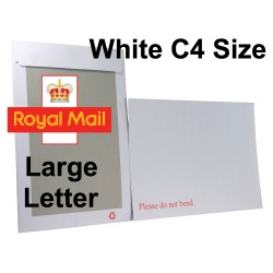 WHITE C4 / A4 Board Backed Envelopes - Bulk Pallet Quantities (17,000)