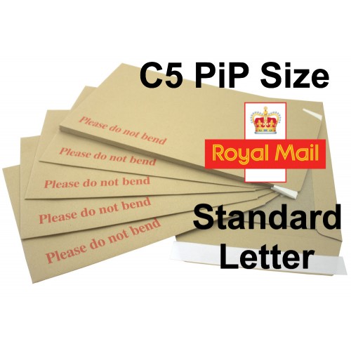 25 x C5 A5 board backed back envelopes PIP 229x162mm 
