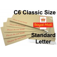 C6 / A6 CLASSIC Board Backed Envelopes (162mm x 114mm 6.37" x 4.48" appx)