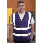 150 Purple High Visibility Vests / Waistcoats
