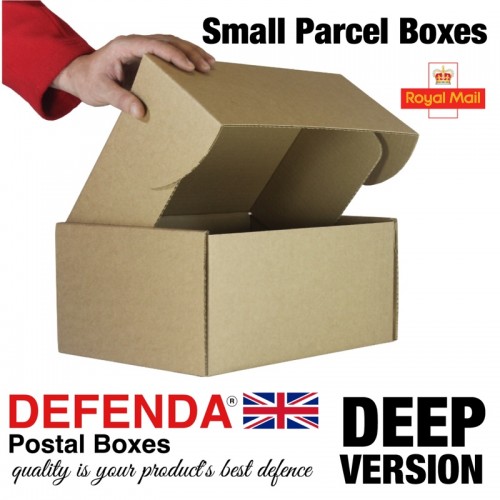 100 Royal Mail DEEP Small Box Parcel PIP Boxes 350 x 250 x 160mm Postal Shoebox 