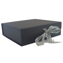 Keepsake Size Black Magnetic Seal Gift Boxes - (300mm x 300mm x 90mm)