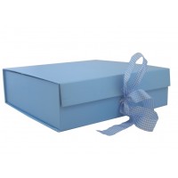Keepsake Size Blue Magnetic Seal Gift Boxes - (300mm x 300mm x 90mm)