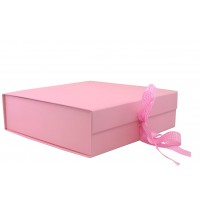 Keepsake Size Pink Magnetic Seal Gift Boxes - (300mm x 300mm x 90mm)