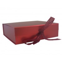 Keepsake Size Metallic Red Magnetic Seal Gift Boxes - (300mm x 300mm x 90mm)