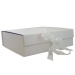 Standard Size White Magnetic Seal Gift Boxes - (209mm x 220mm x 60mm)