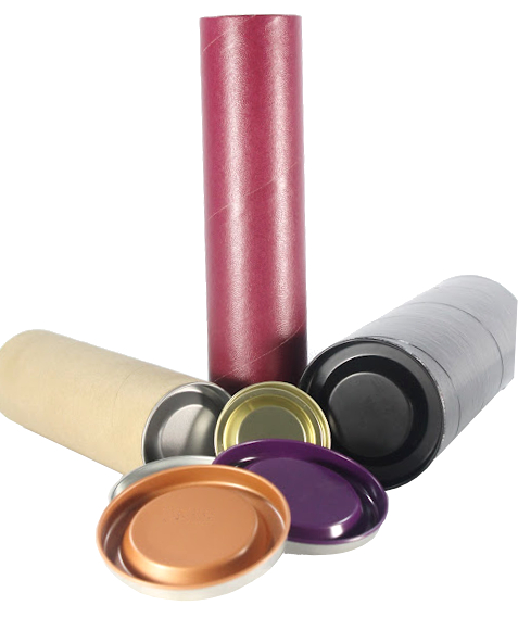 57mm Diameter Cardboard Storage Tubes With Metal End Caps