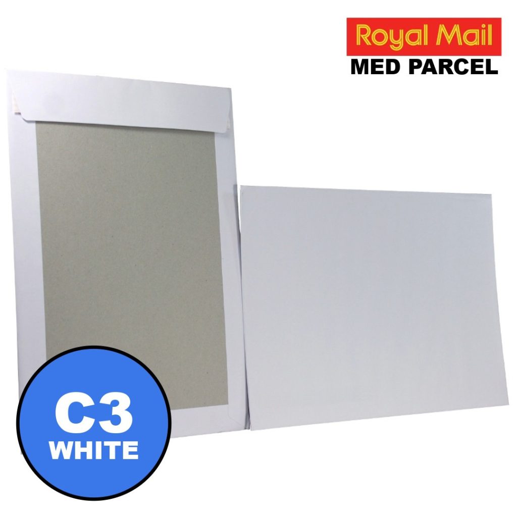 WHITE C3 / A3 Board Backed Envelopes (457mm x 324mm 18" x 12.75" appx)