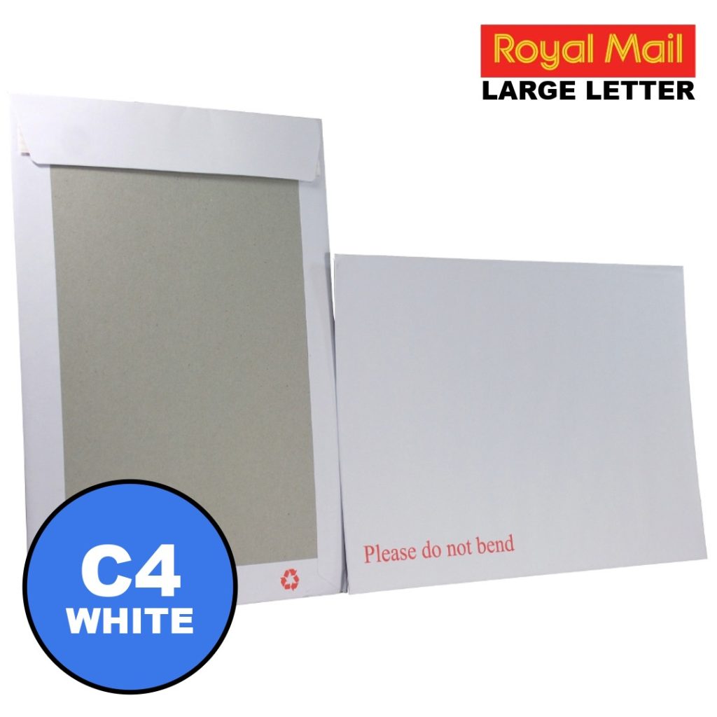 White C4 Board Backed Envelopes