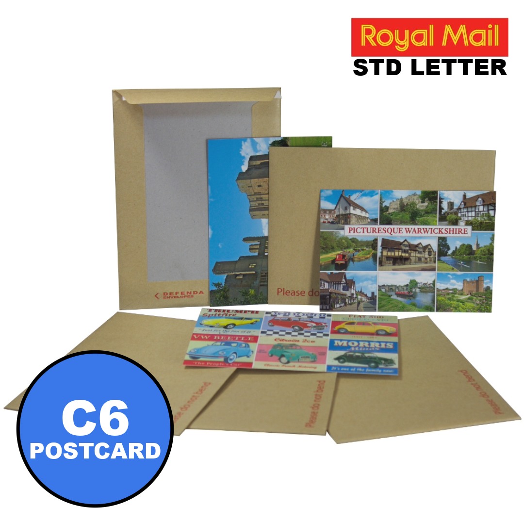 C6 Postcard Size Board Backed Envelopes