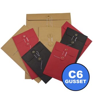 C6 / A6 String and Washer Envelopes (162mm x 114mm) - GUSSET STYLE