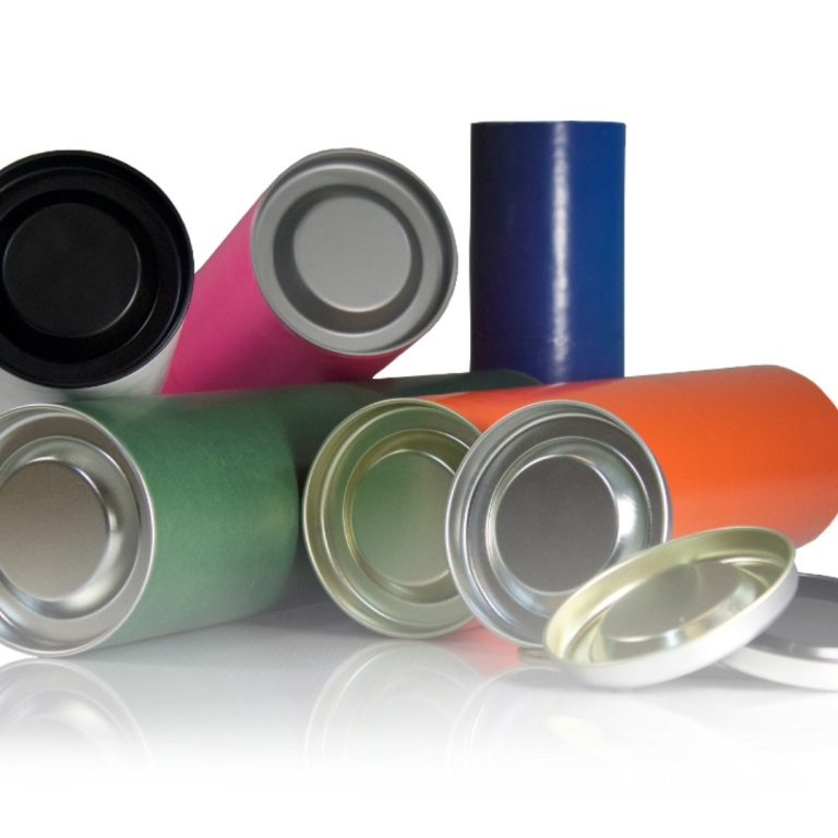 Coloured Cardboard Storage Tubes With Metal End Caps