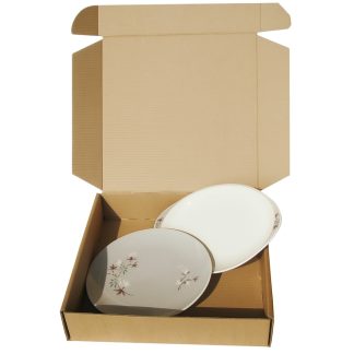 DC14143- (356mm x 356mm x 75mm) 14" x 14" x 3" Die Cut Corrugated Cartons - FEFCO Style 0427 (Plate Boxes)