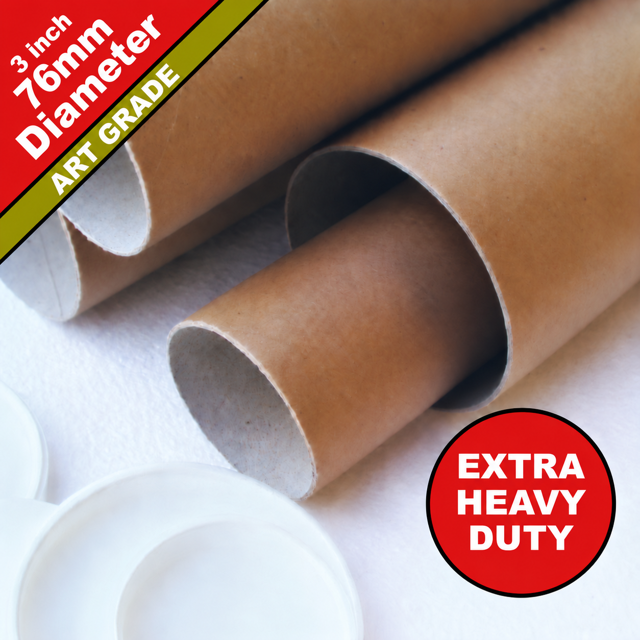 A3 Size - 13" Long (4mm Wall) Extra Heavy Duty 3" Diameter Art Grade Postal Tubes